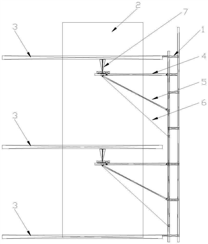 Super high-rise outer frame giant column protective platform system and its installation method