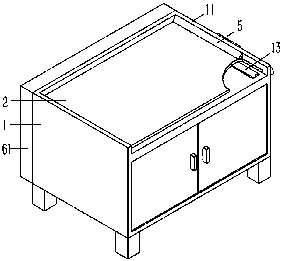 Sterilizing table board replacing structure for nurse station working table