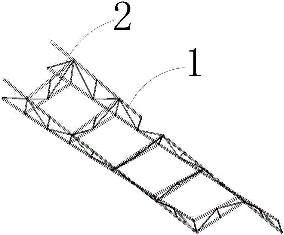 Mounting positioning method of two-way skew curved combined truss