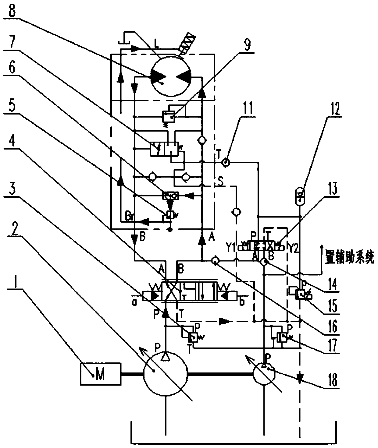 Winching potential energy real-time recycling system and control method thereof