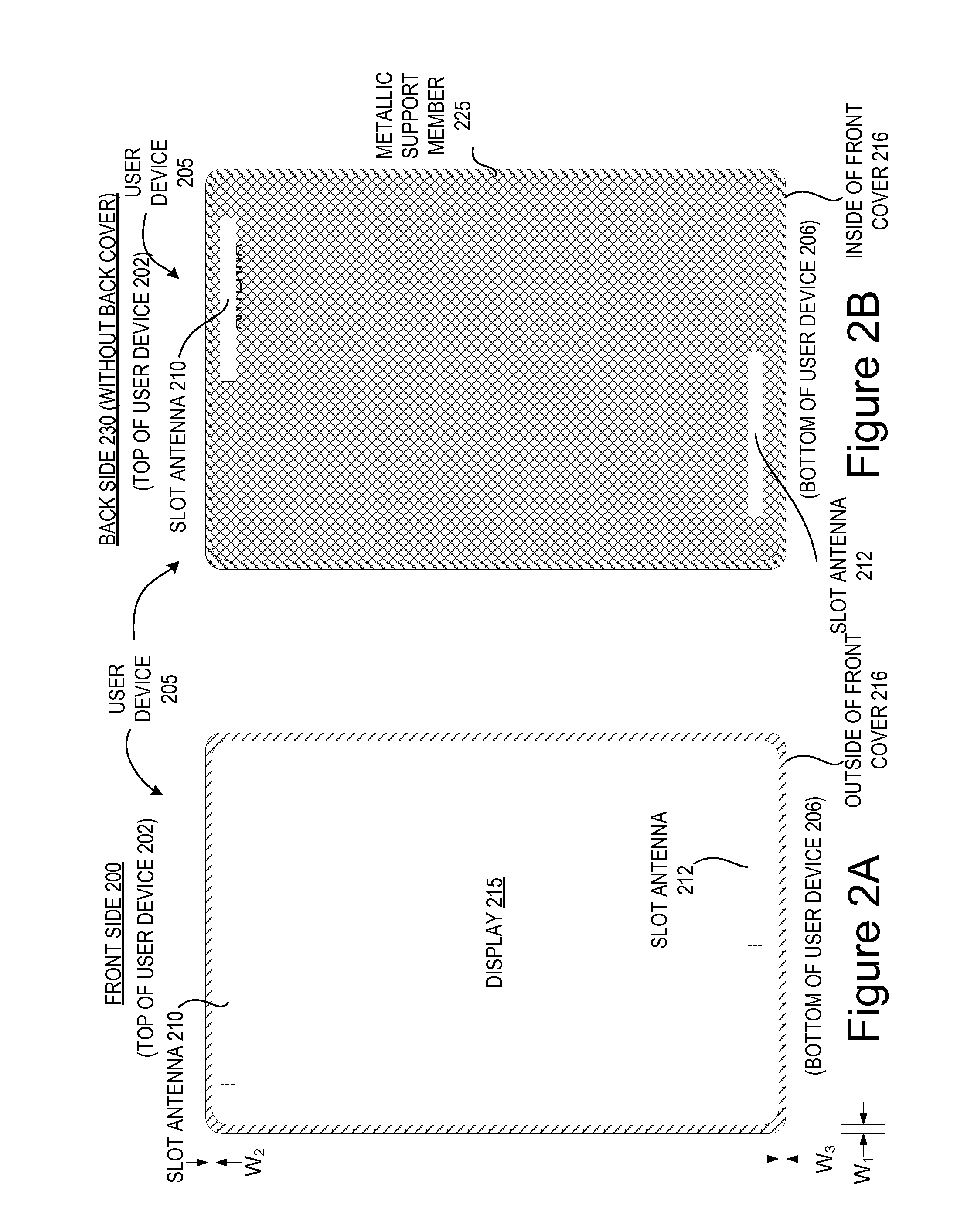 Slot antenna within existing device component