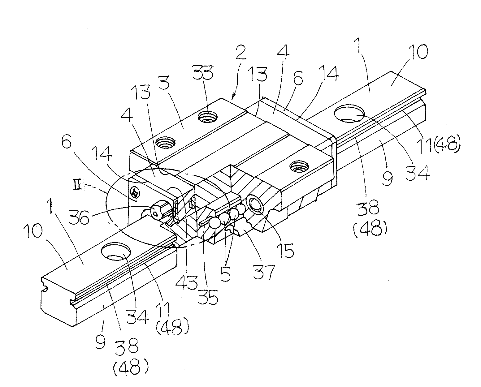 Linear motion guide system unit