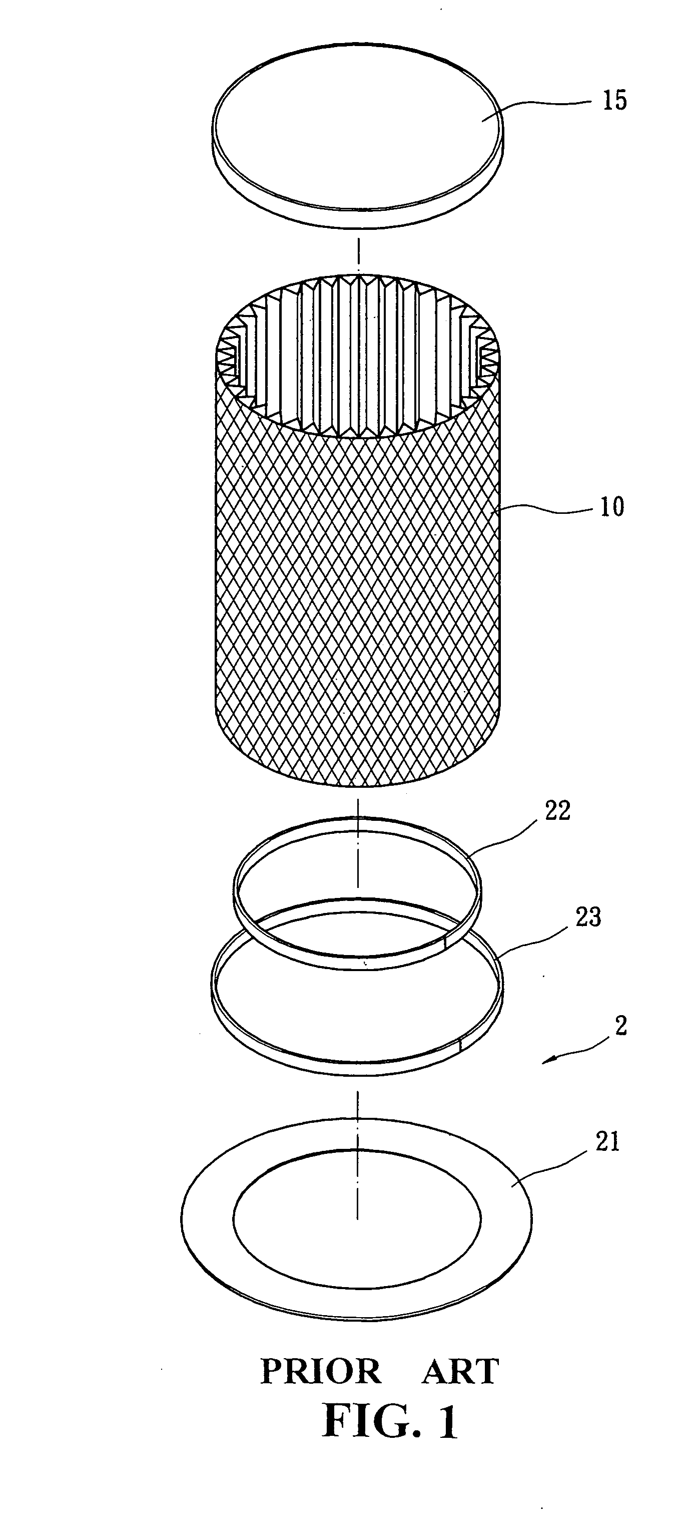Securing seat for holding filtering cylinder of a dust collector
