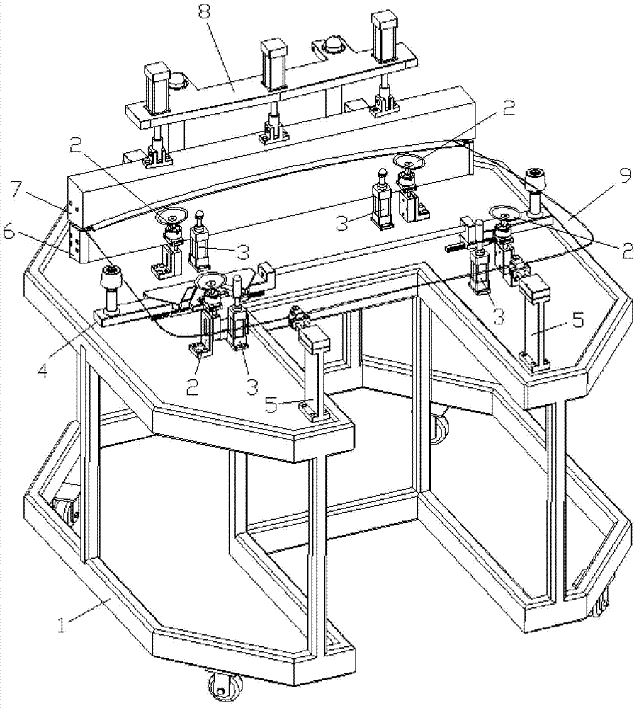 Frock device used for mounting glazing tapes and method thereof
