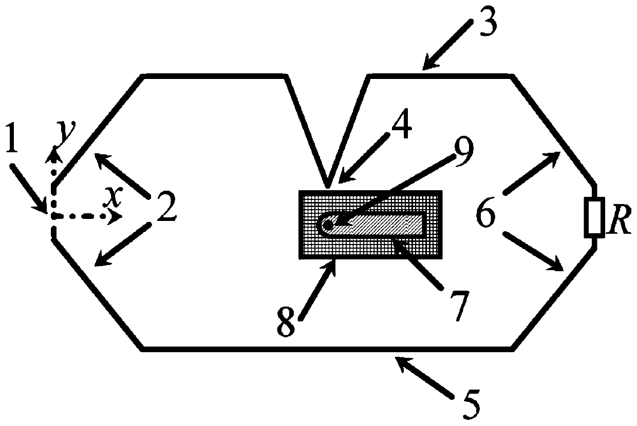 A device for realizing internal field intensity focusing of non-metallic effectors in an irradiation cavity