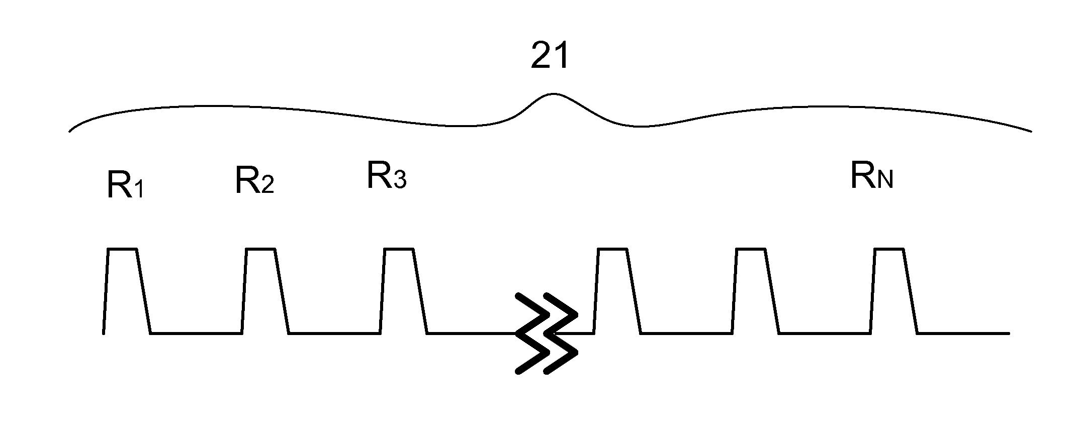 Method and apparatus for scribing a line in a thin film using a series of laser pulses
