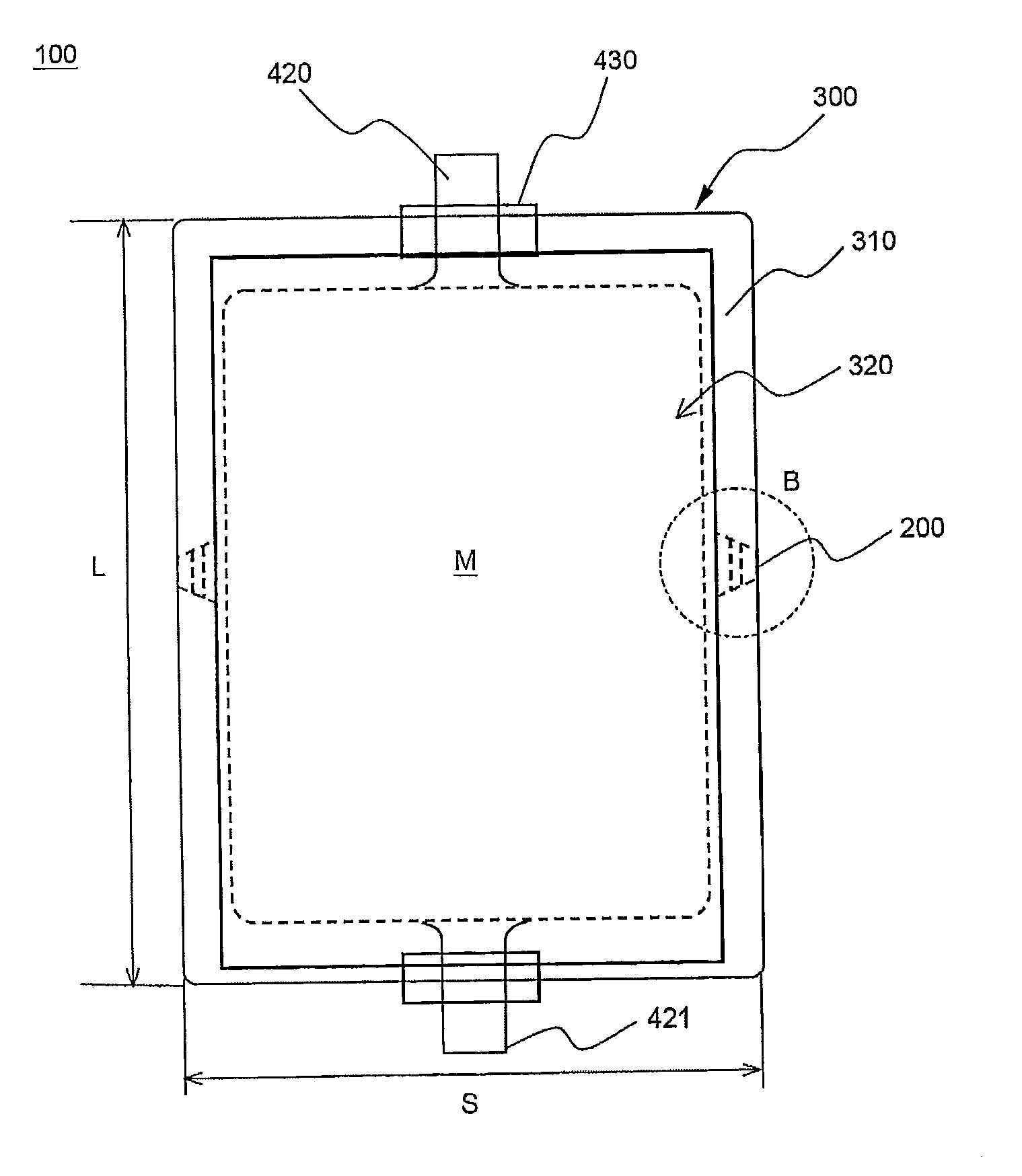 Secondary battery having sealing portion of novel structure