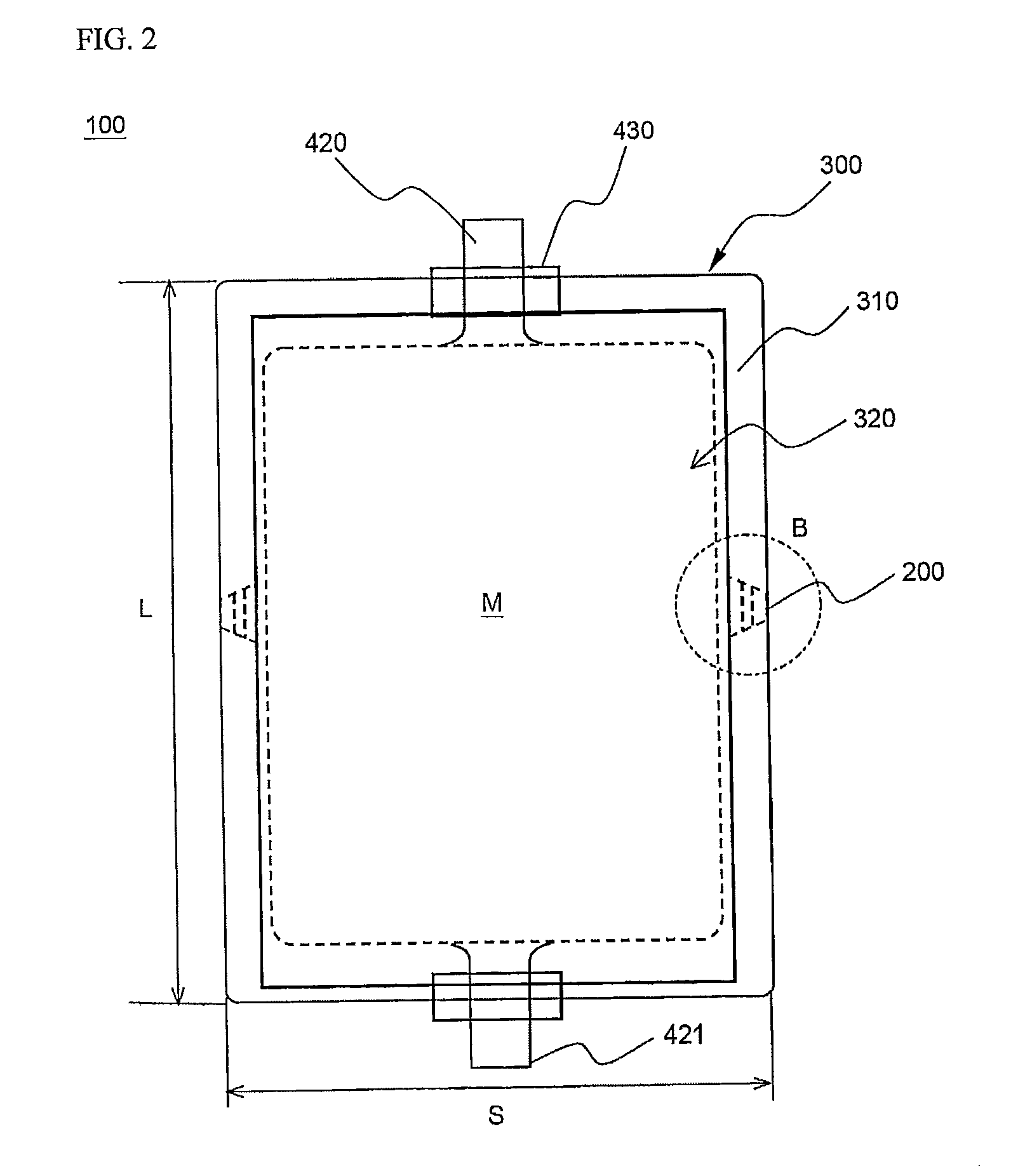 Secondary battery having sealing portion of novel structure
