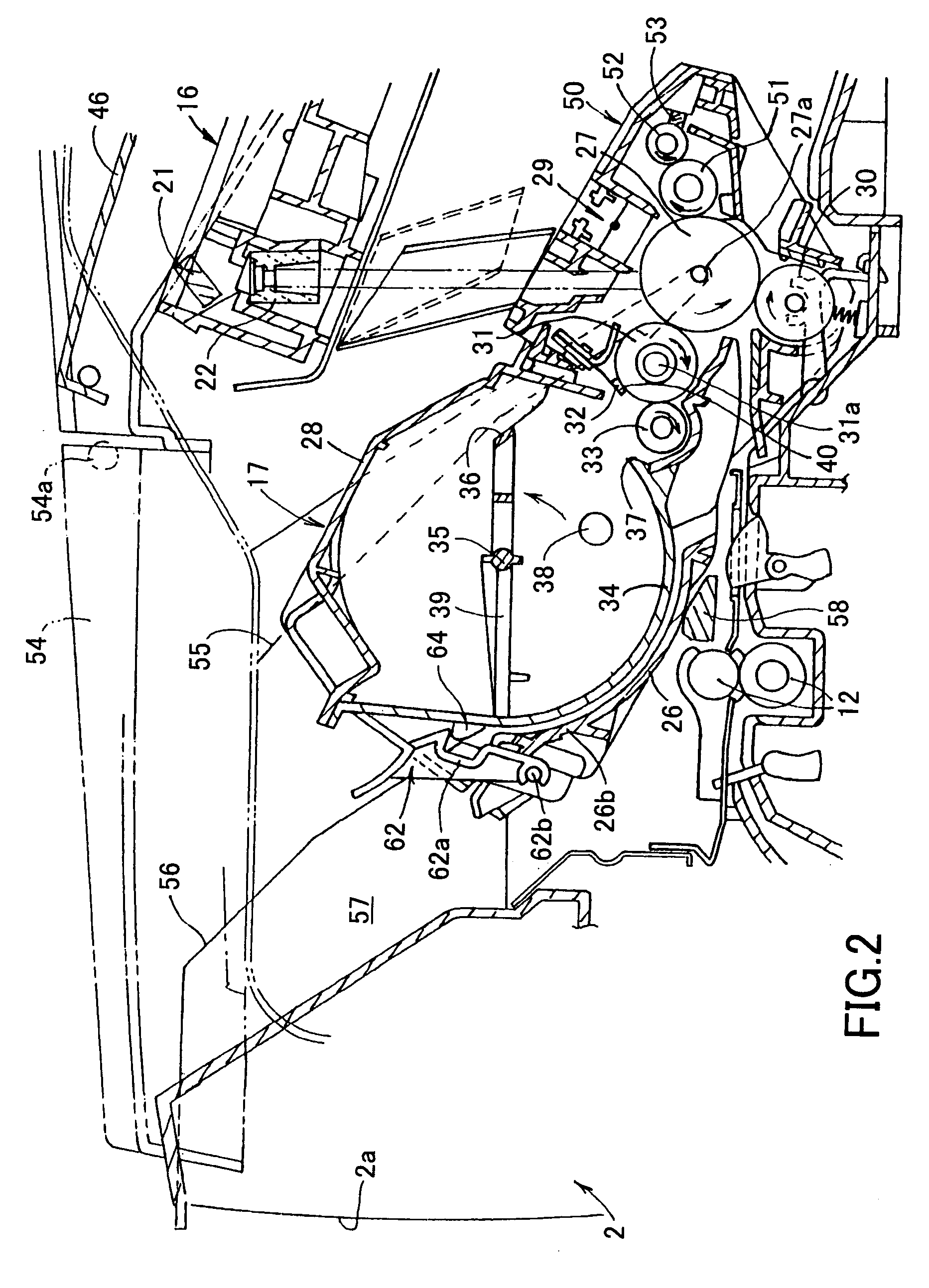 Image forming device and detachably loaded process unit