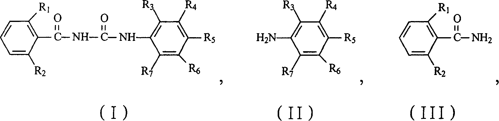 Preparation method of benzoyl area kind derivative