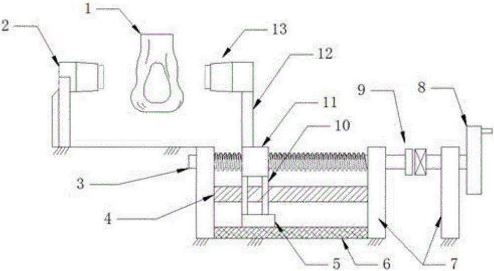 A biological bone contact distance measuring device