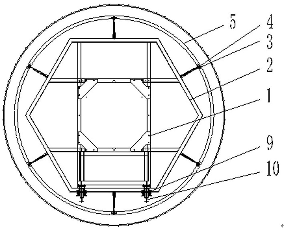 Construction method of fast positioning and binding trolley for steel bars in full circular inclined shaft