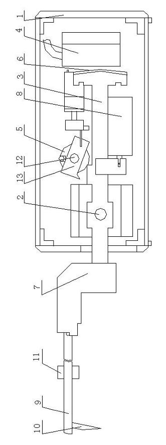 Grating lever-structured contact-pin displacement sensor and measuring method thereof