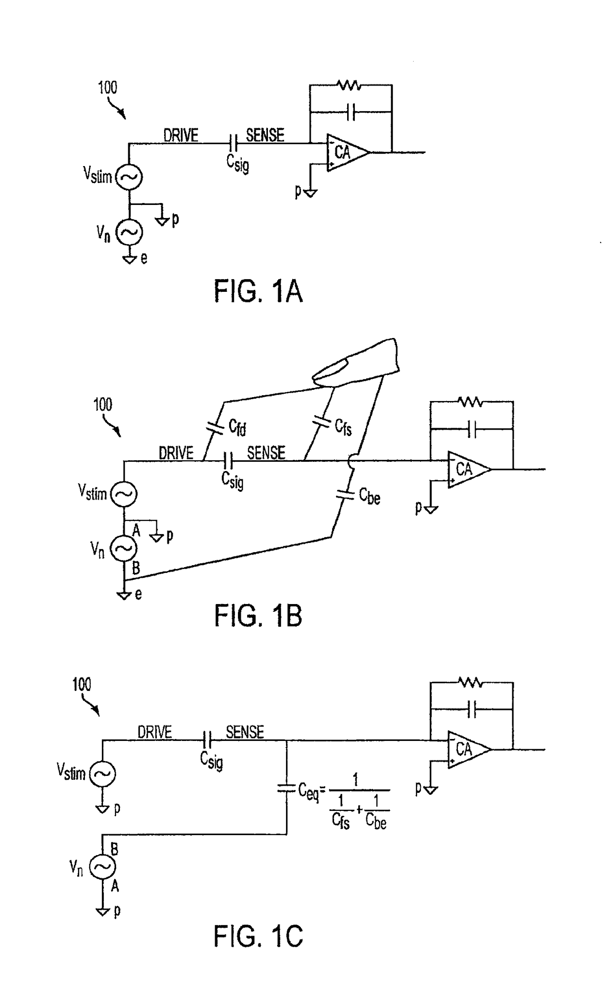 Differential sensing for a touch panel