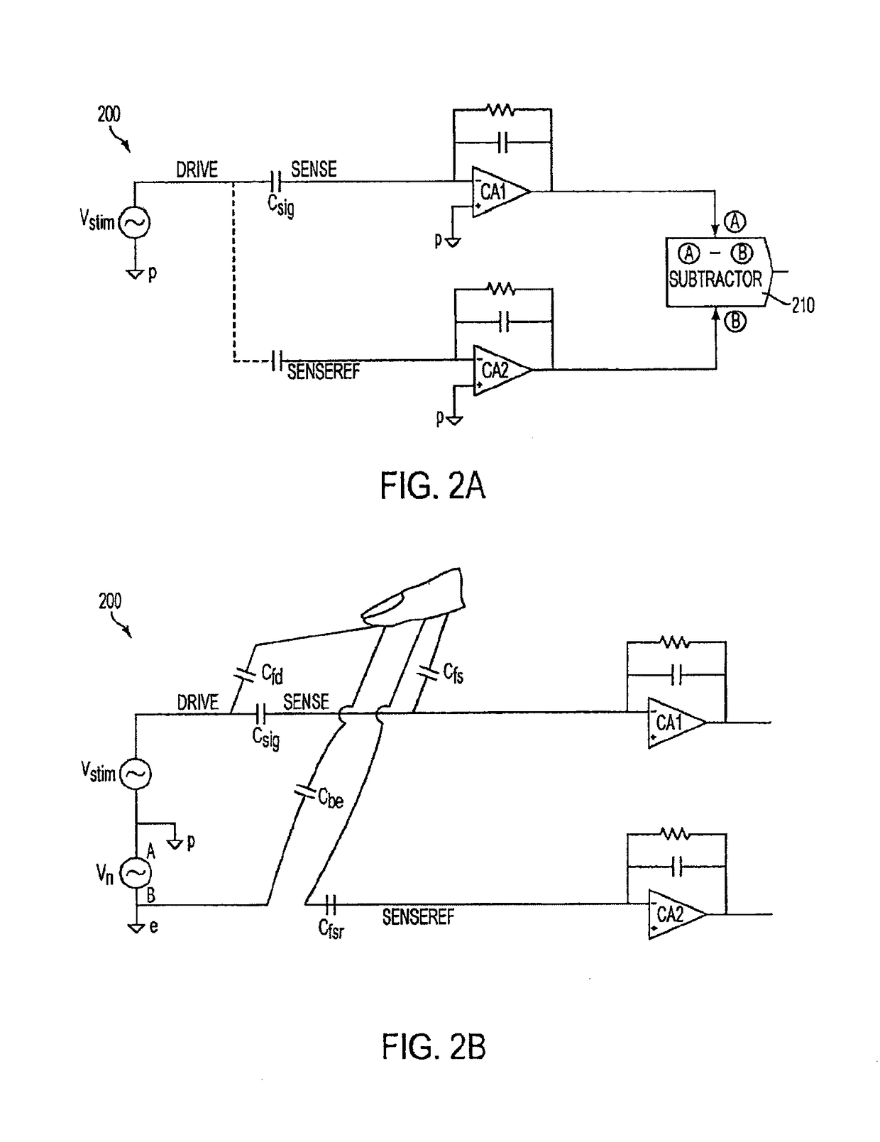 Differential sensing for a touch panel