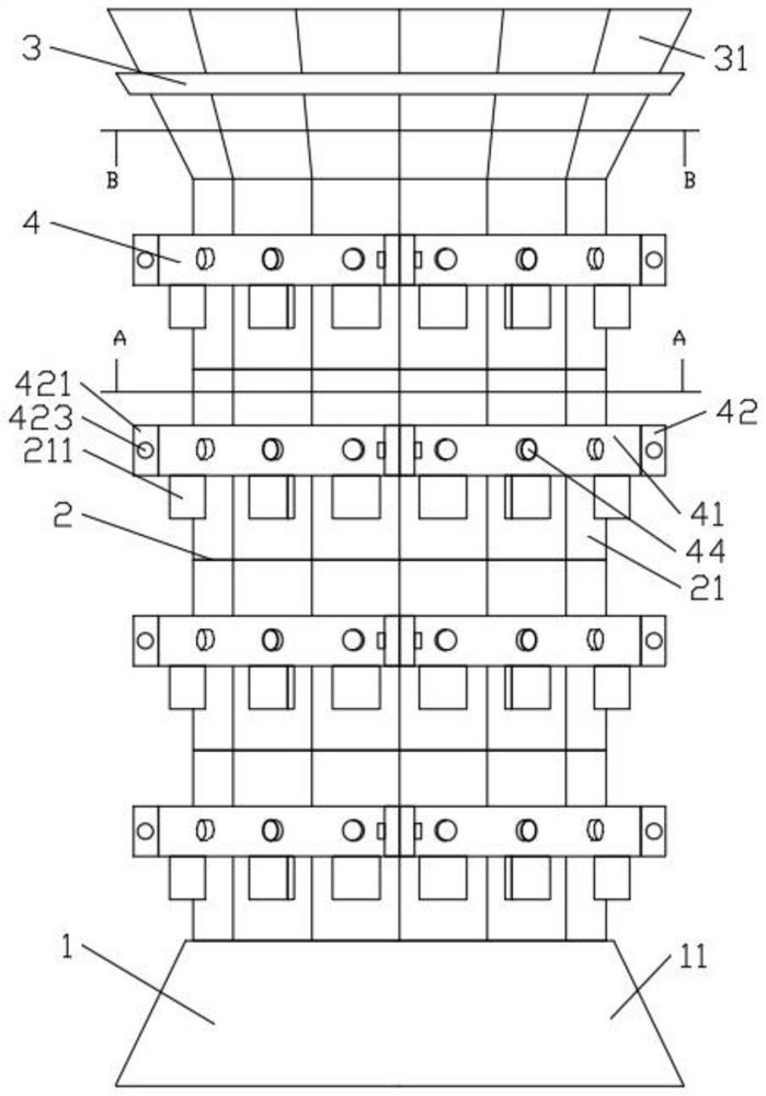 Cast-in-place stand column in civil construction and construction method thereof