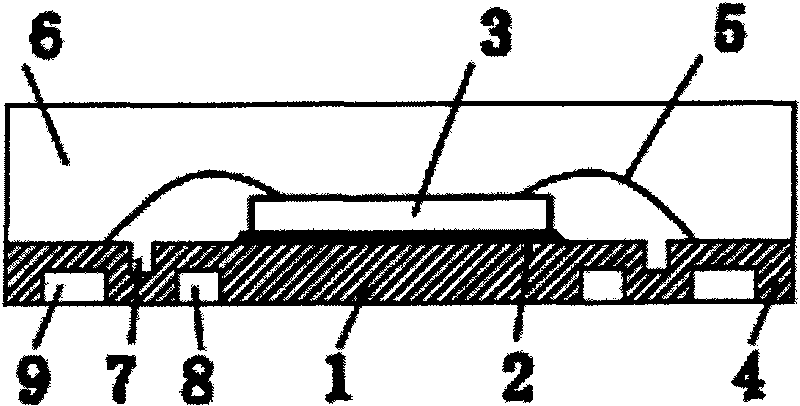 Small-carrier flat-four-side pin-less packaging part and preparation method thereof