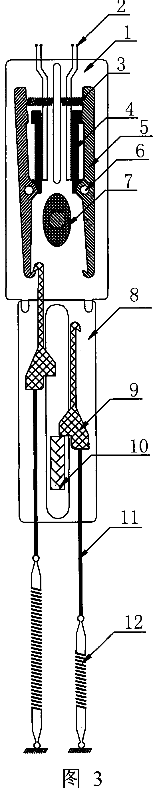 Swing cam resetting separable jacquard needle selecting device