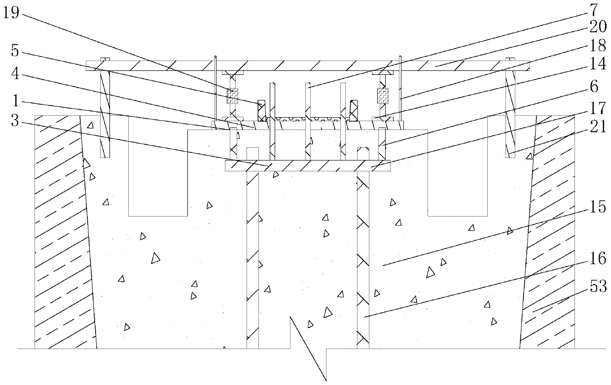 Construction method of large cross-section embedded rigid column feet