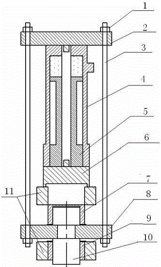 Low floor bogie rotating arm node press mounting device