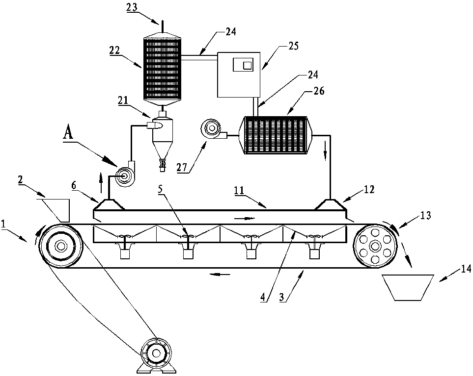 Heat pump tail heat utilization countercurrent dryer