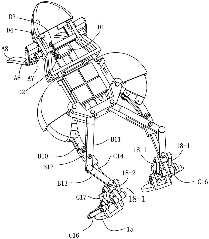 Frog jumping simulating robot based on fire blast driving and method