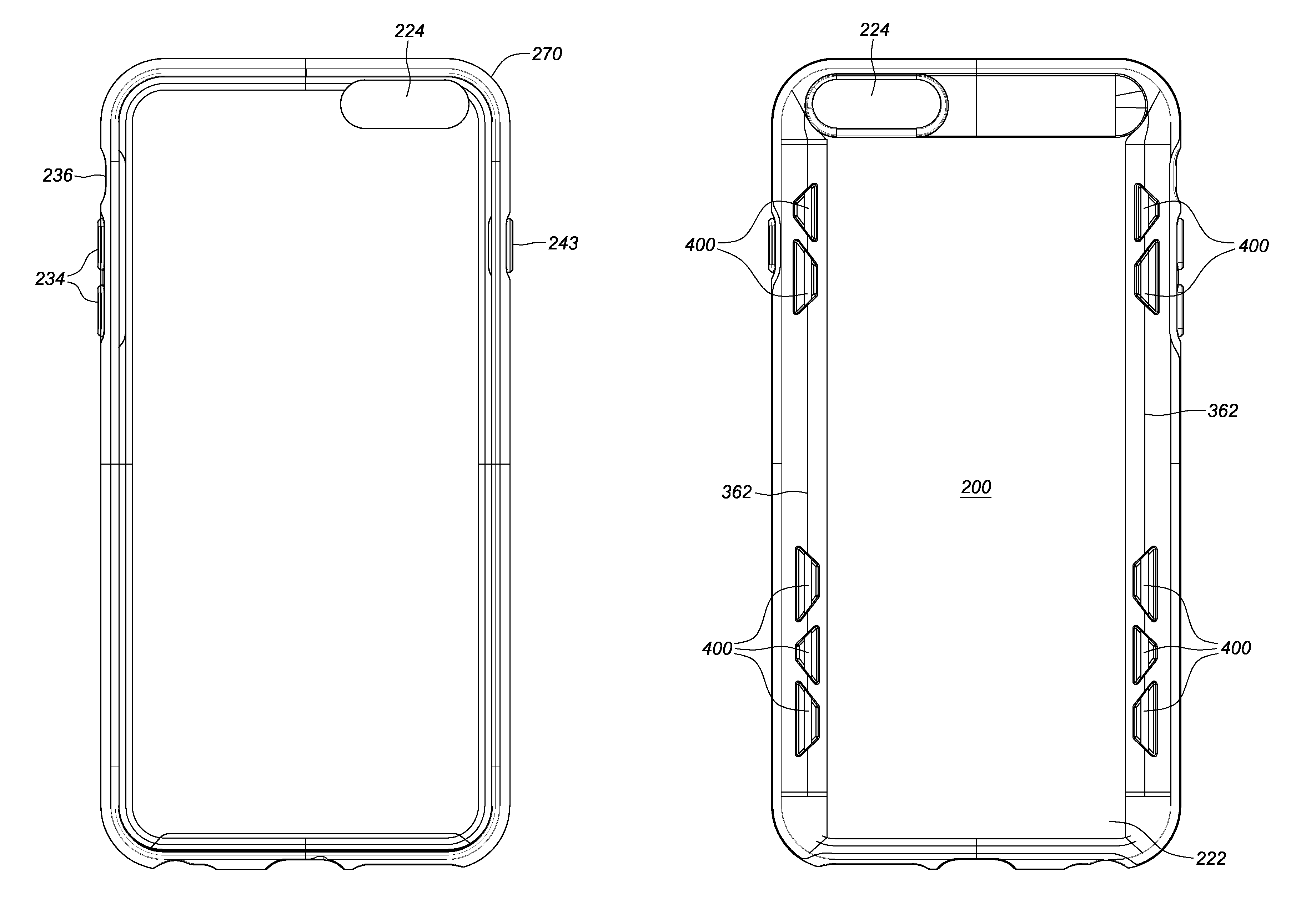 Protective case for mobile device with reinforcing support member