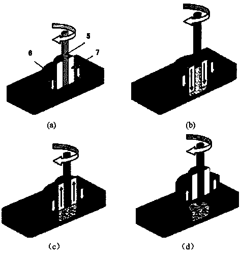 Agitation friction point braze welding method for metal plate overlap joint combination