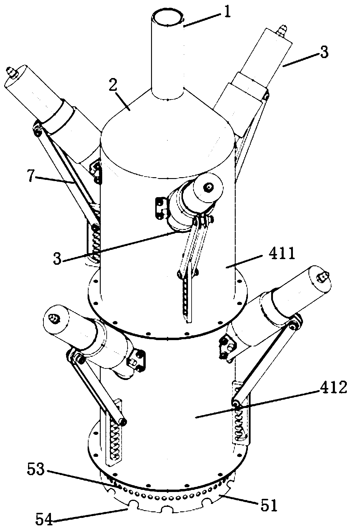 A multi-source oblique insertion plasma gas processing device