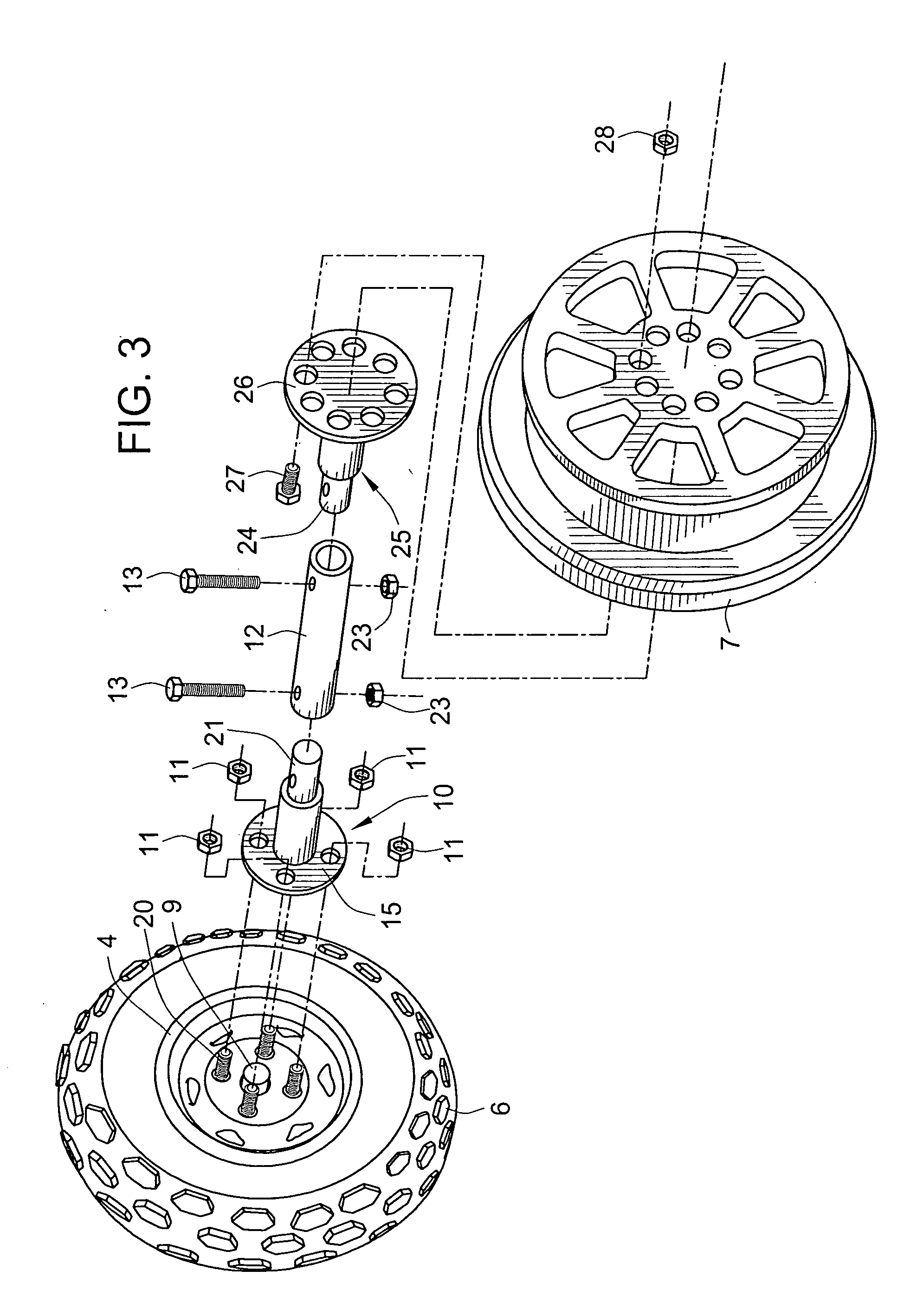Convertible road and rail wheel assembly