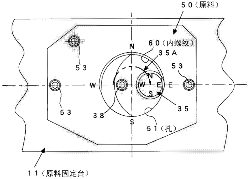 Machining method for female screw and device for same