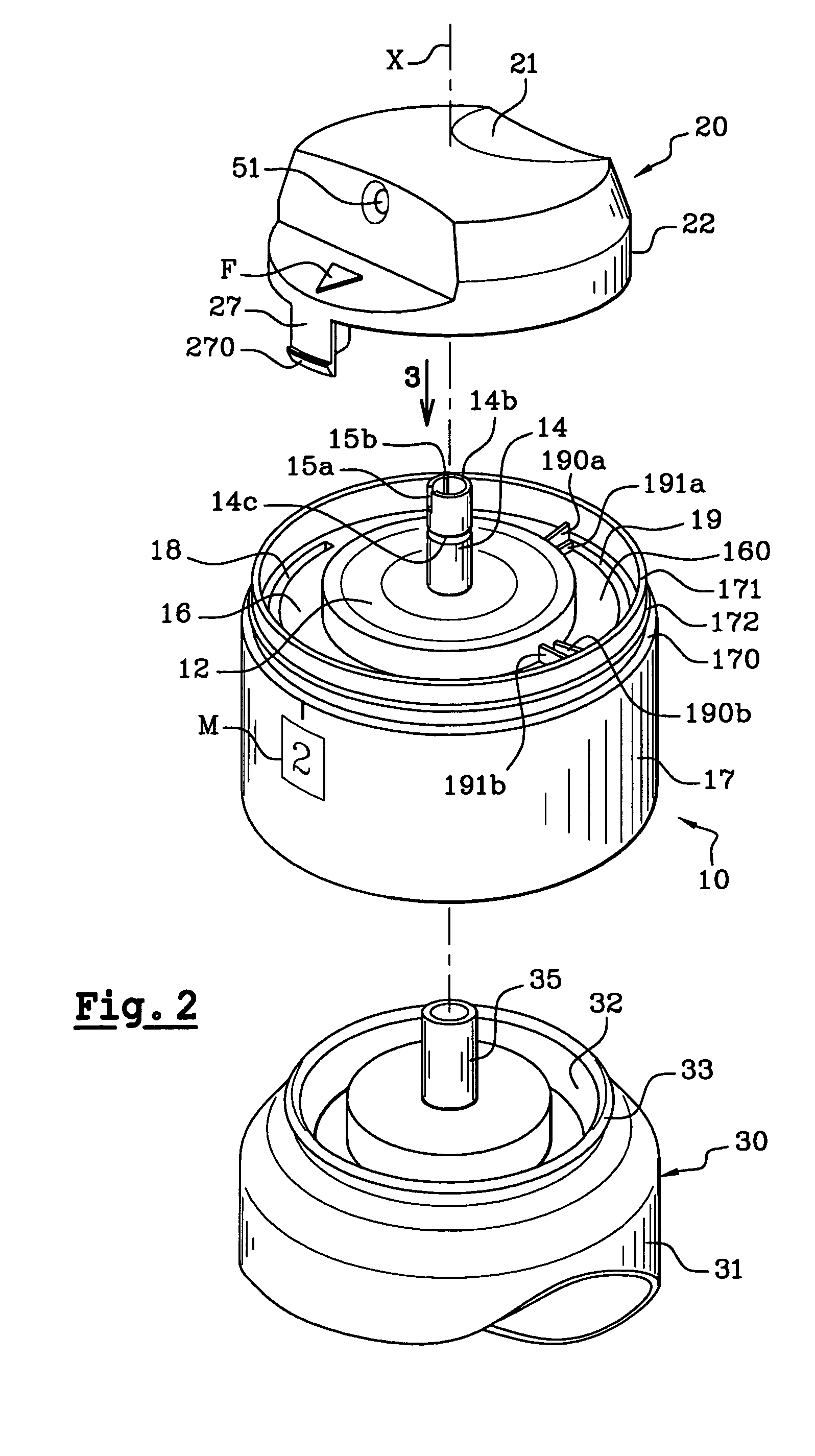 Product dispensing head and packaging with variable flow