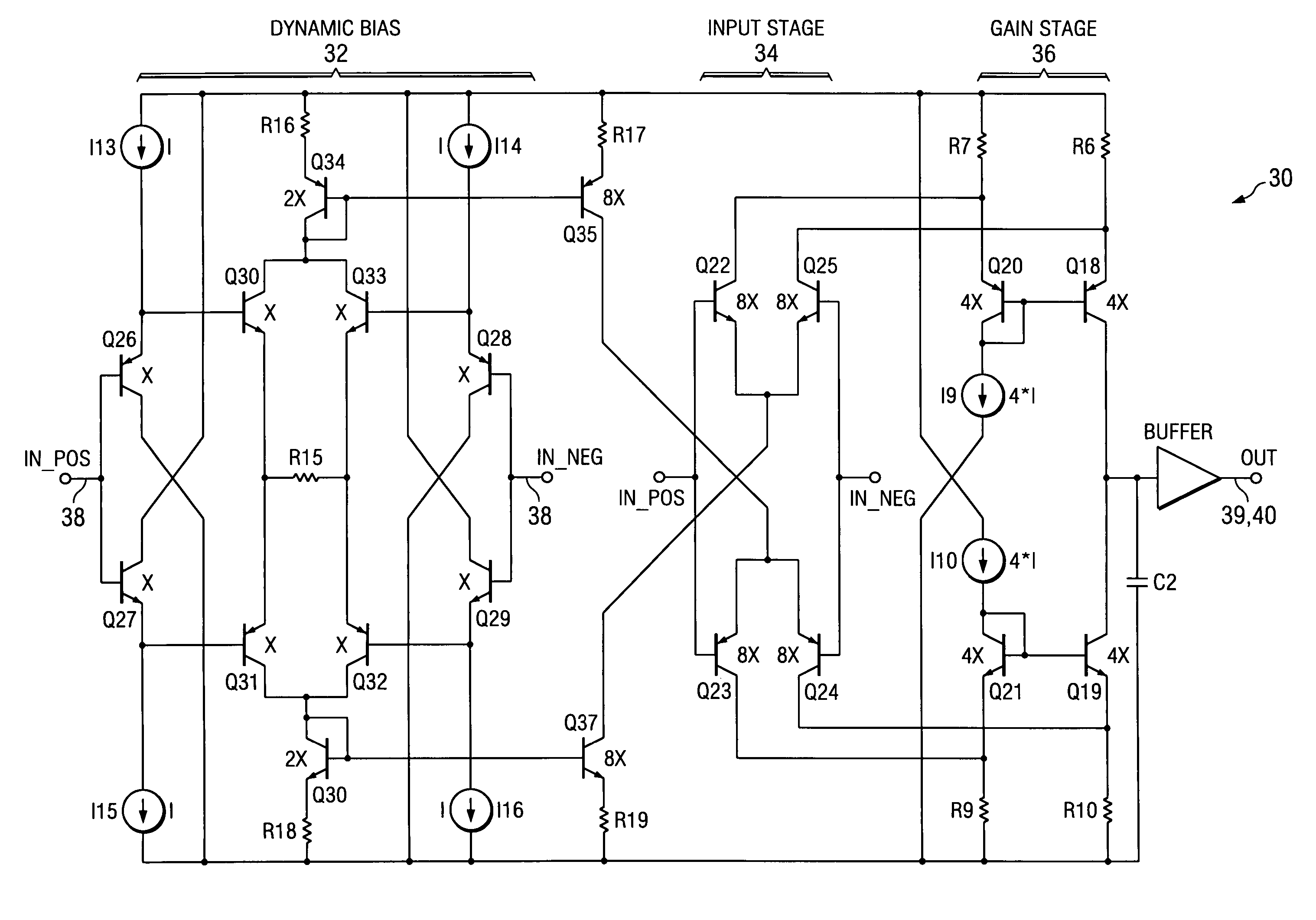 Ultra fast, low noise operational amplifier with dynamic biasing