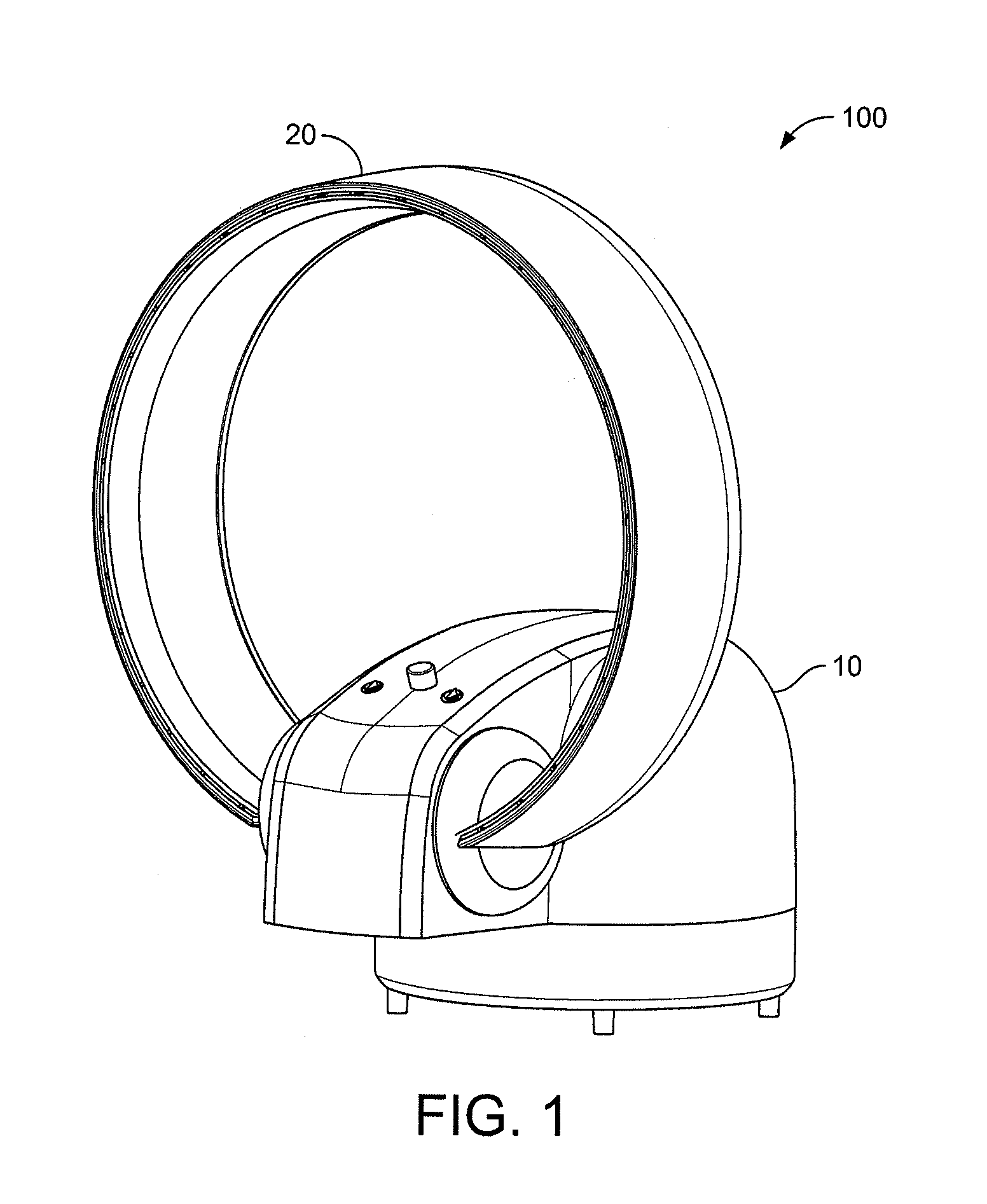 Device for blowing air by means of narrow slit nozzle assembly