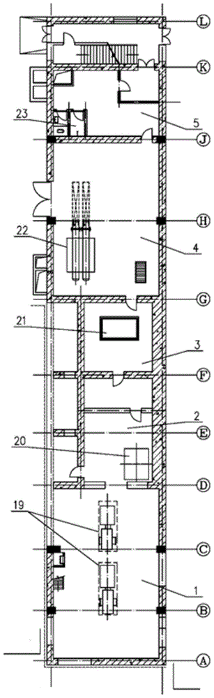 Method for arranging first span of nuclear power station steam turbine plant