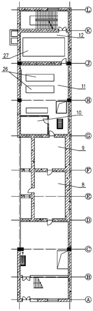 Method for arranging first span of nuclear power station steam turbine plant