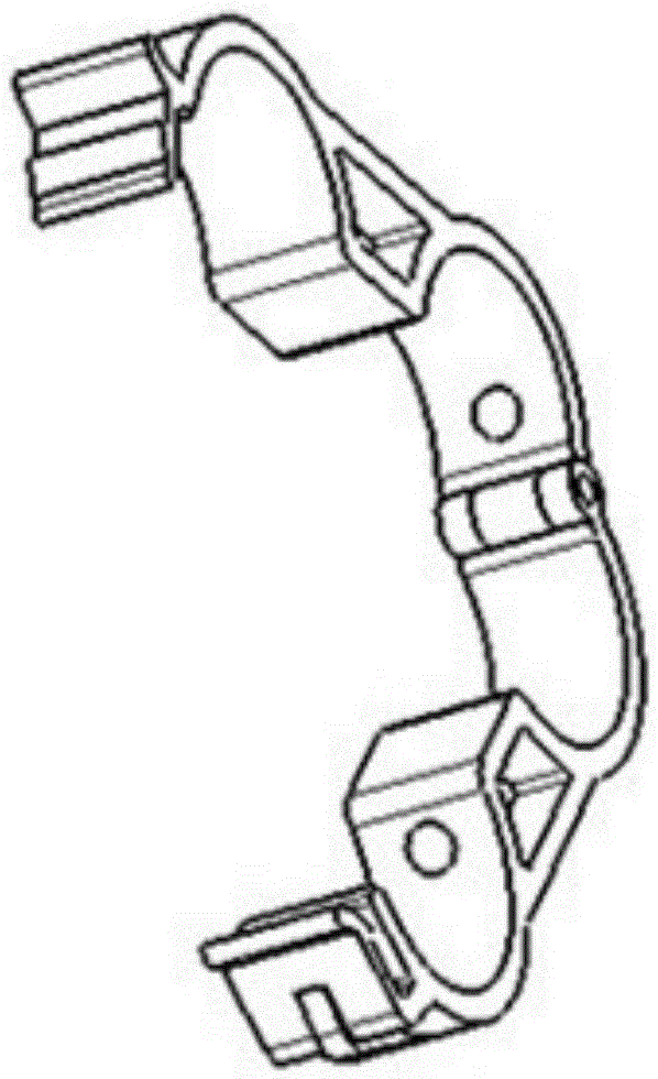 A closed pipe clamp that can be turned over freely for automobile inner wiring harness