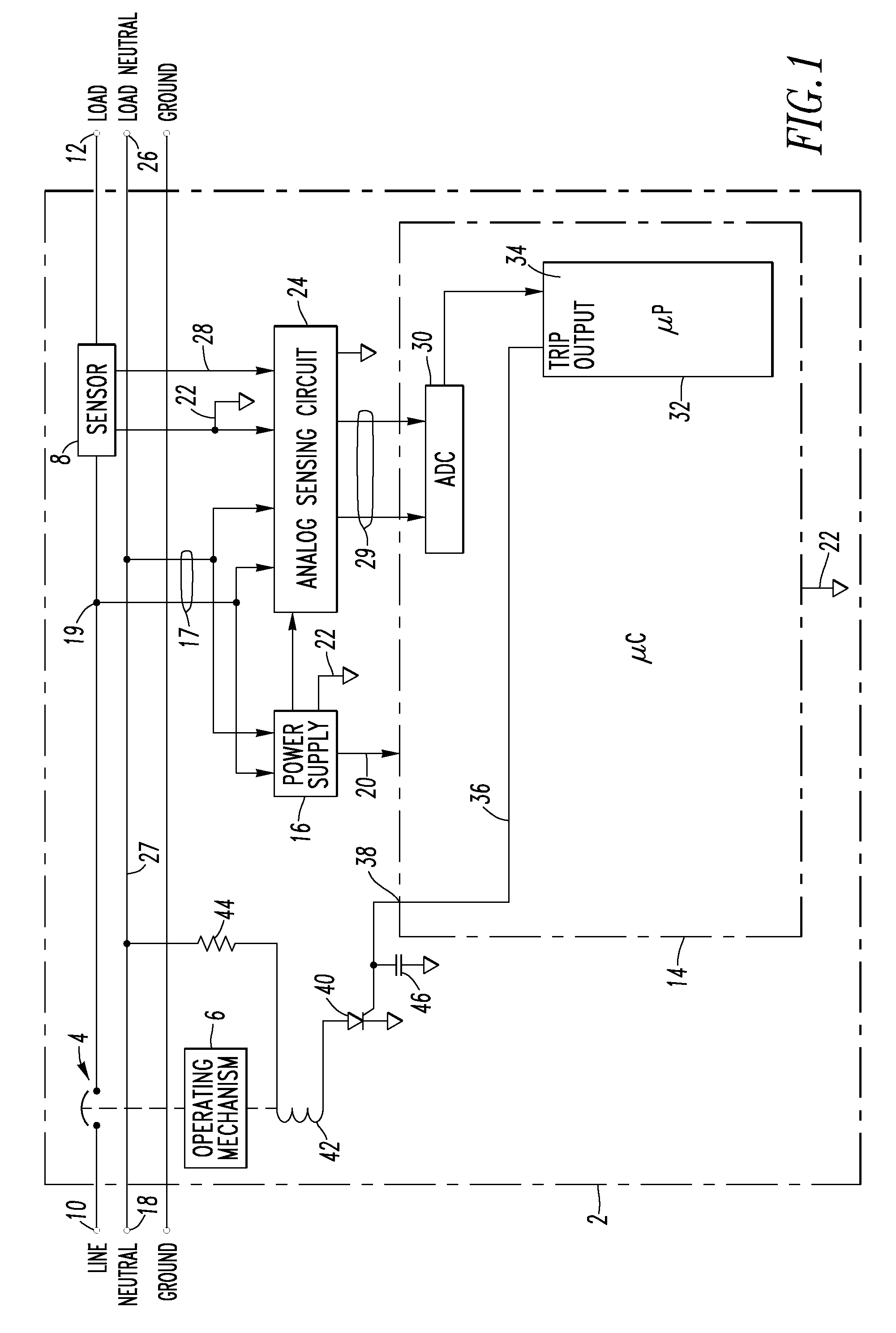 Arc fault circuit interrupter and method of parallel arc fault detection