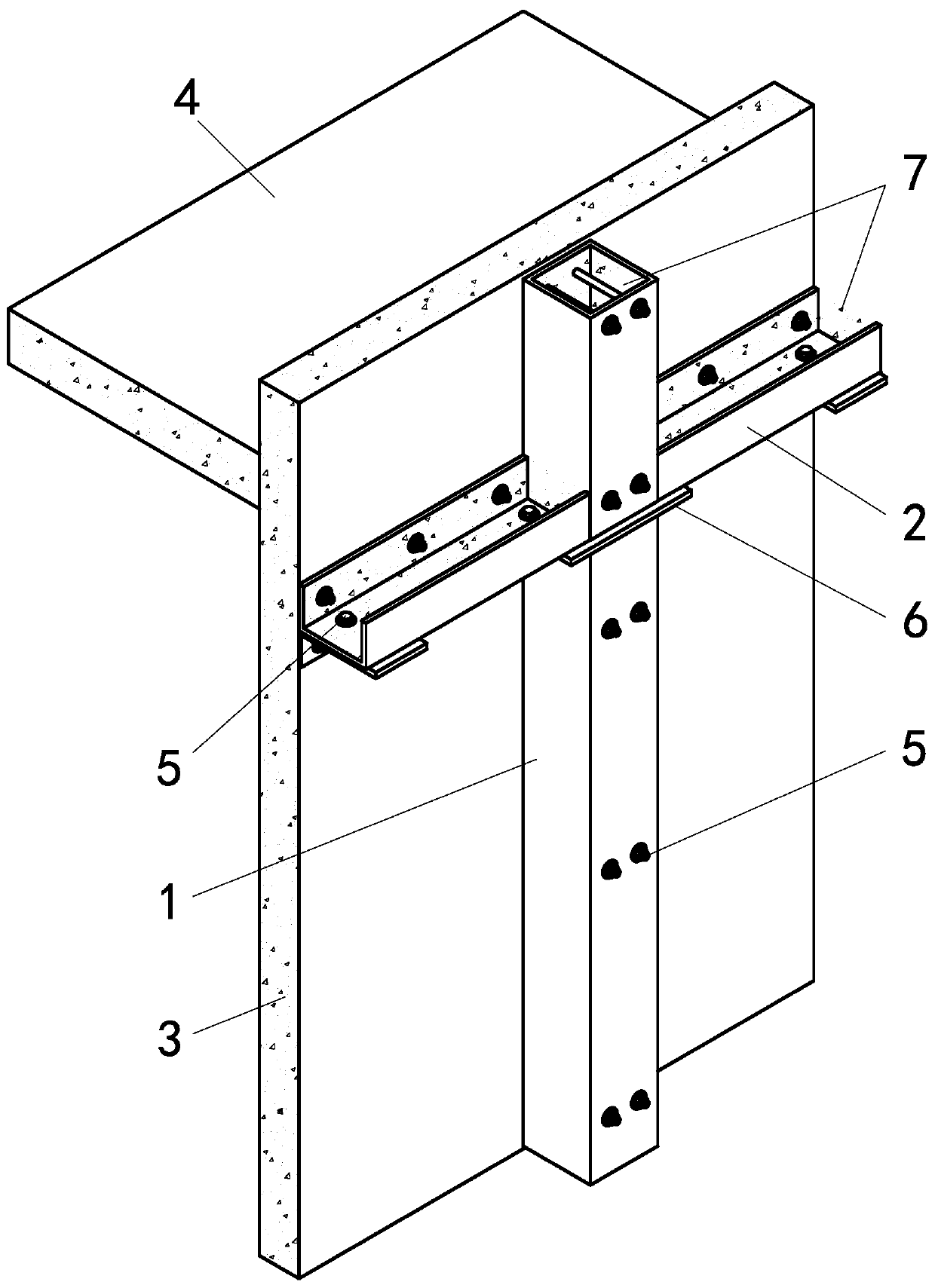 Fabricated anti-seismic strengthening structure of brick-concrete structure wall body