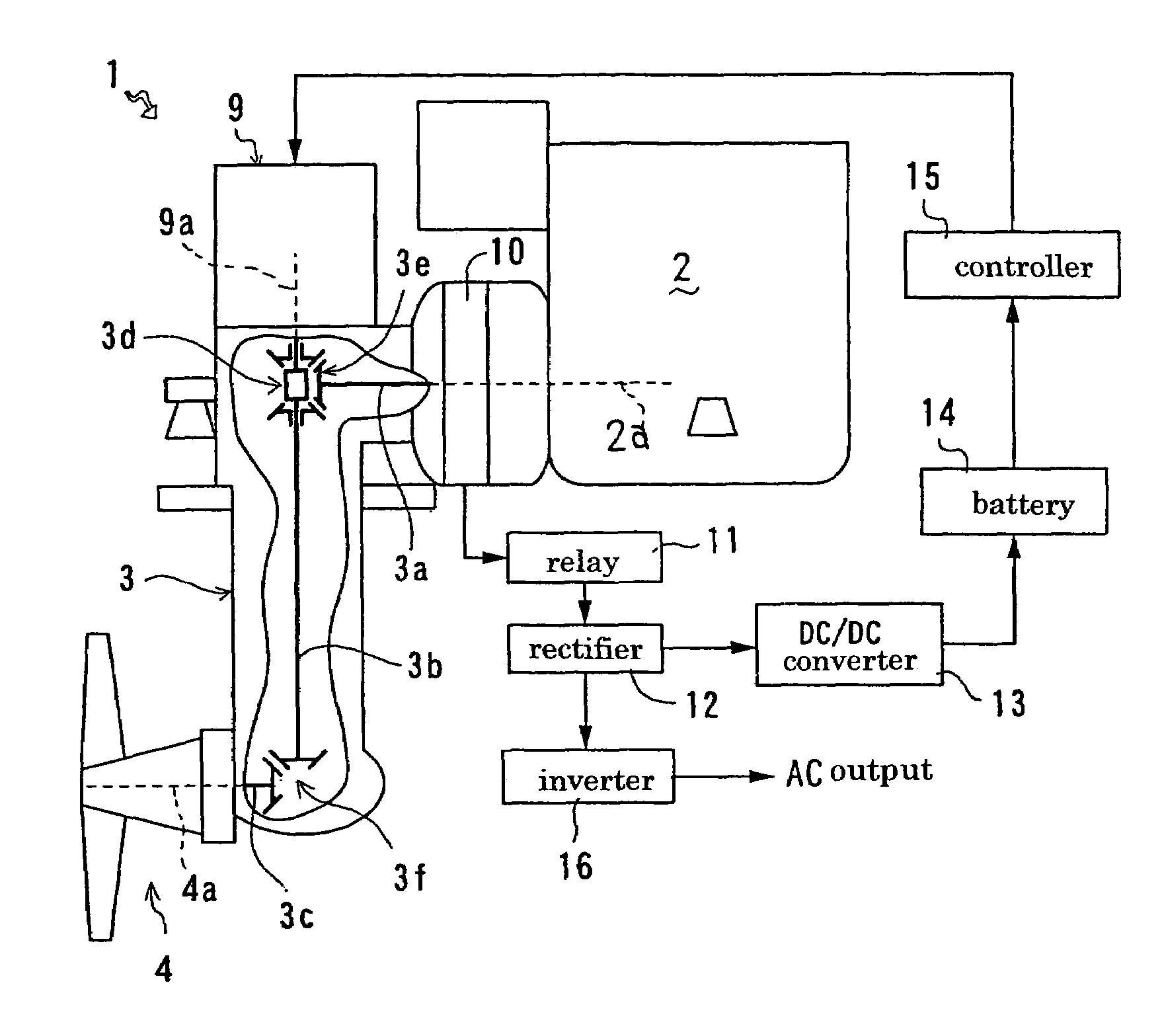 Power generating and propelling system of vessel