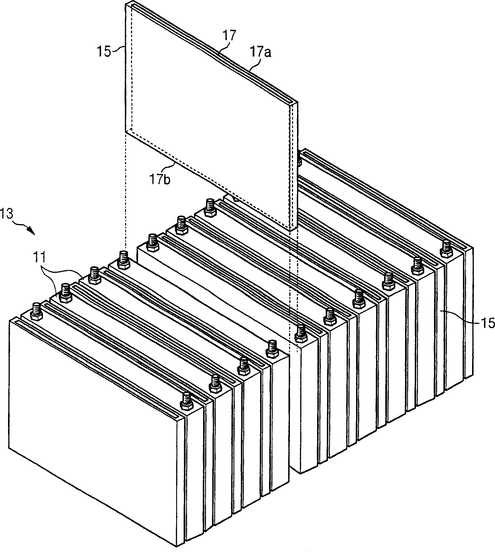 Battery module and cooling device for battery module