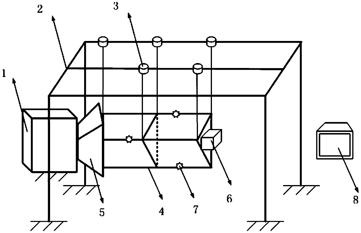 A ground physical simulation test system for a super-large-scale flexible spacecraft