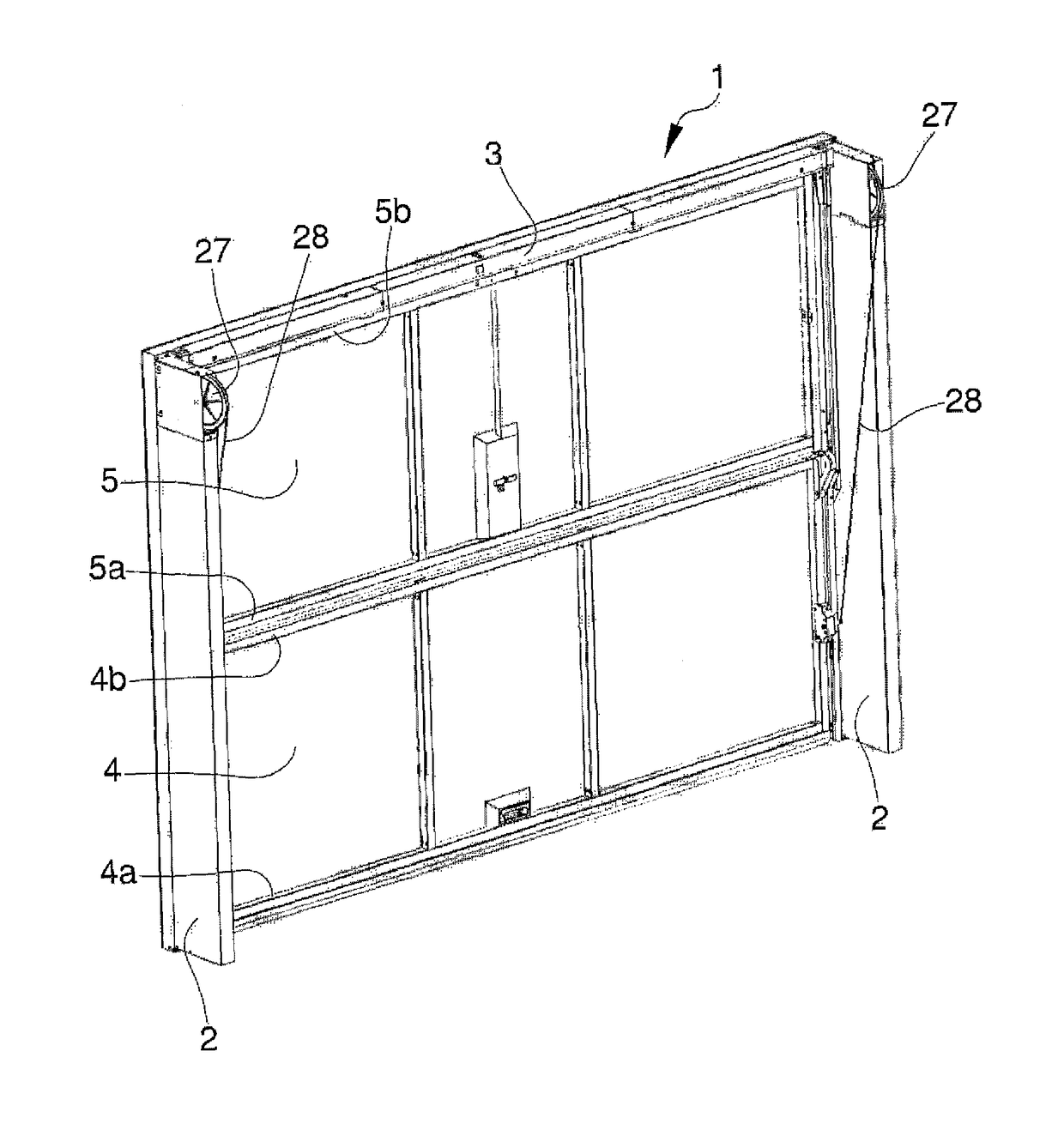 Main door for the control of the access opening to a compartment, particularly a garage compartment