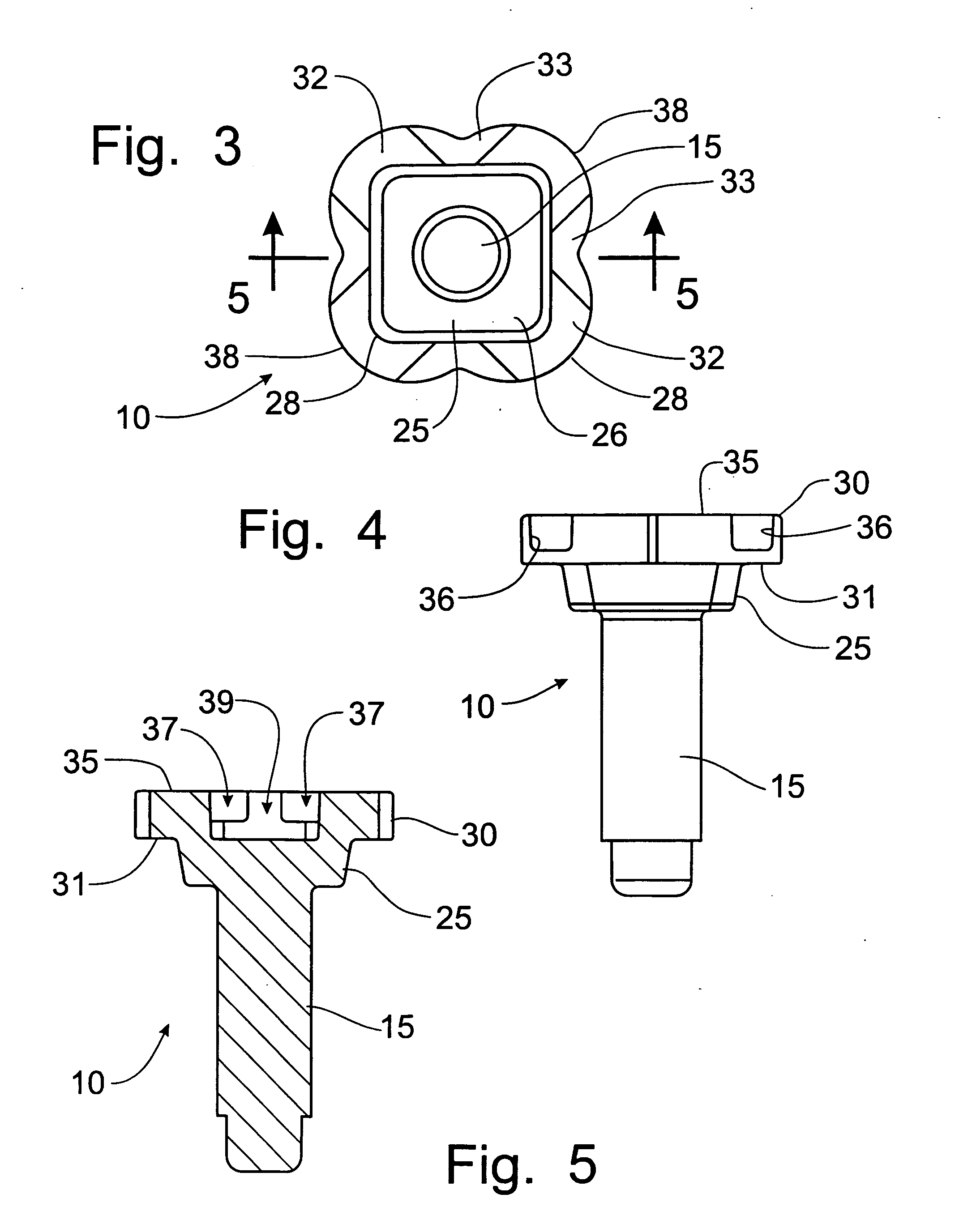 Waffle stud for insert molded plastic members