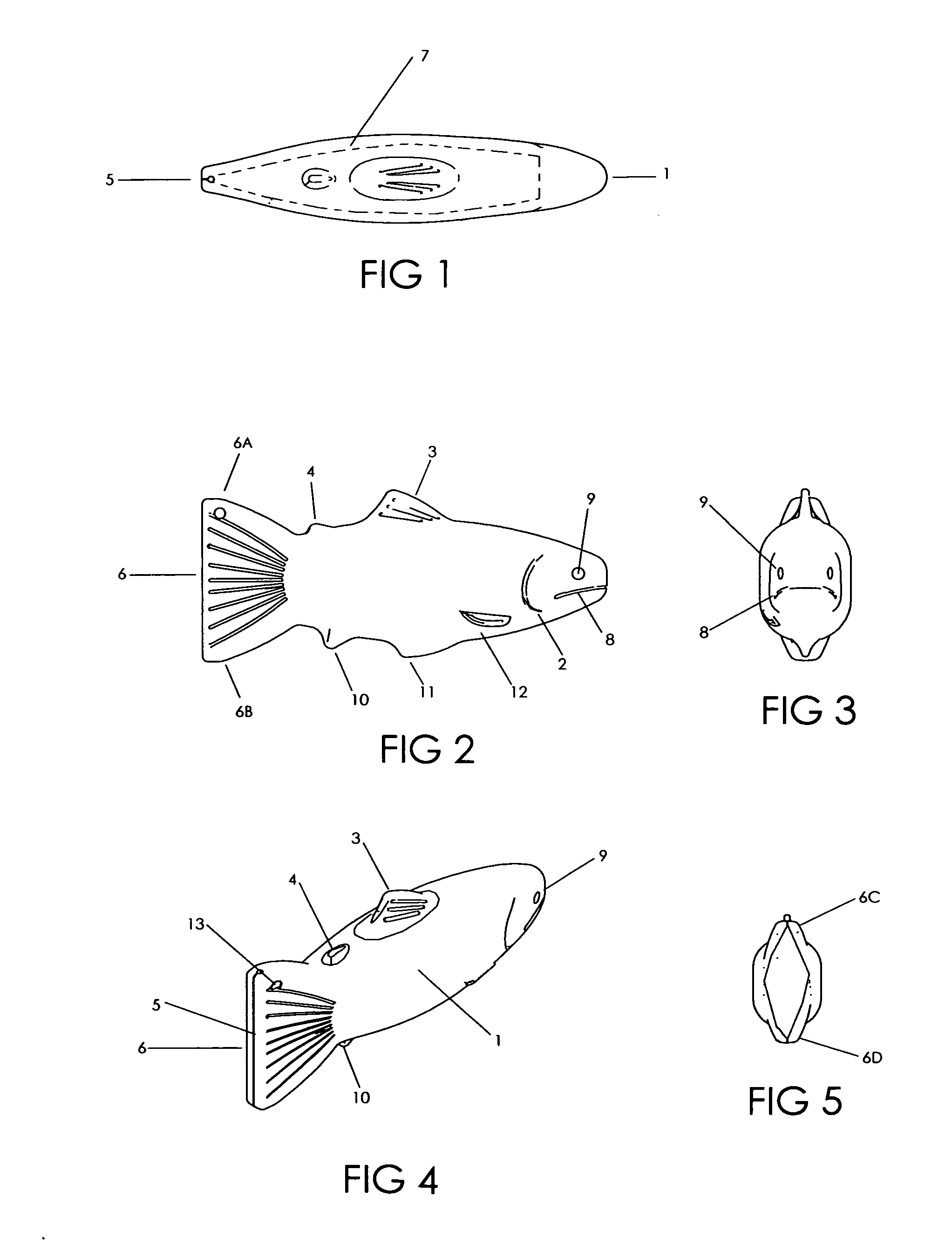 Flexible fish shaped container for disposal of fisher's litter
