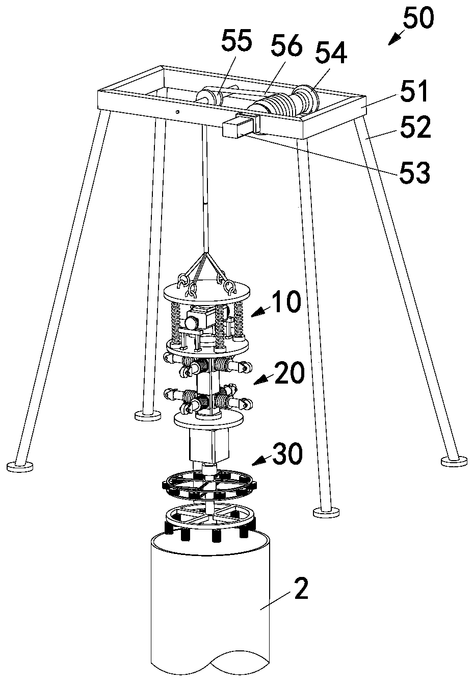 Clearing device and method for concrete conveying pump pipe of super high-rise building