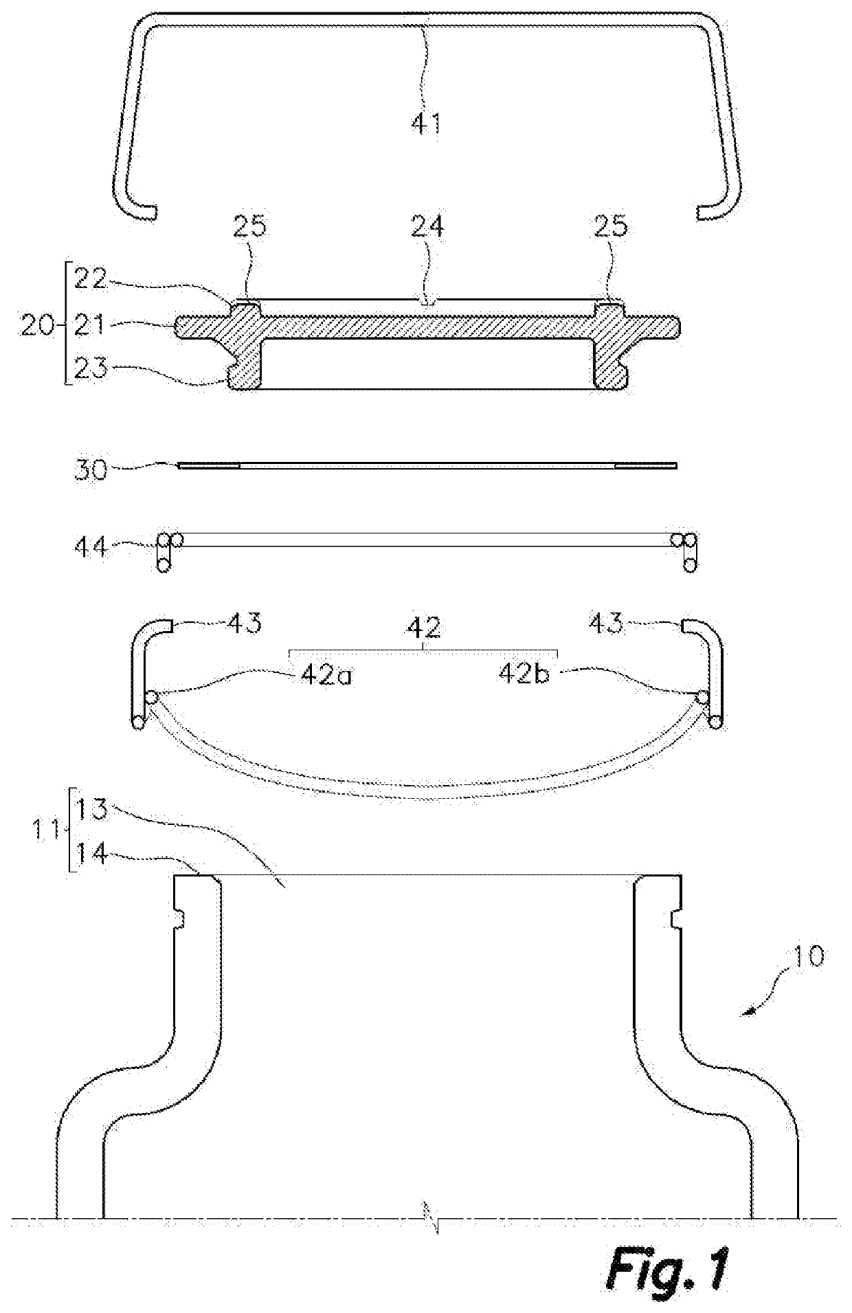 Container with a hermetic closure