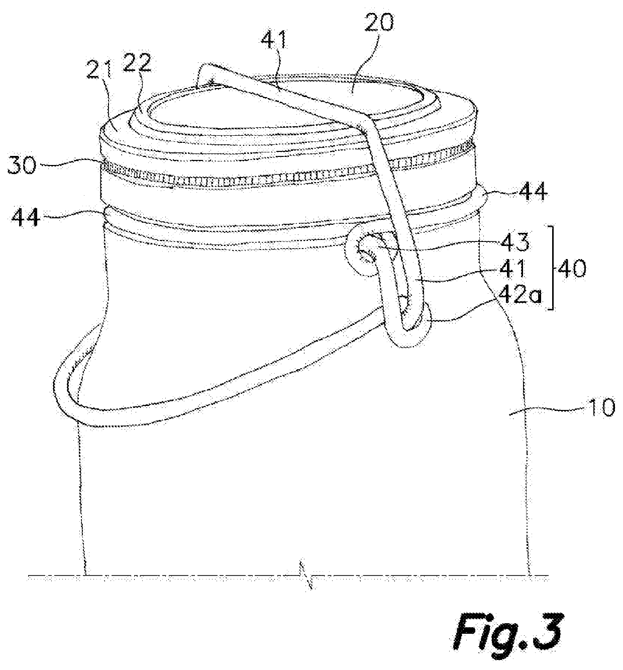 Container with a hermetic closure