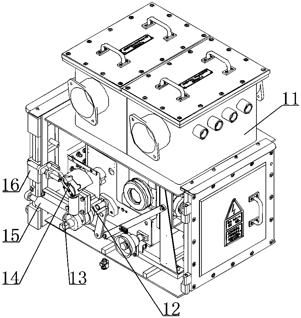 Isolated movement for mine flameproof feed switch