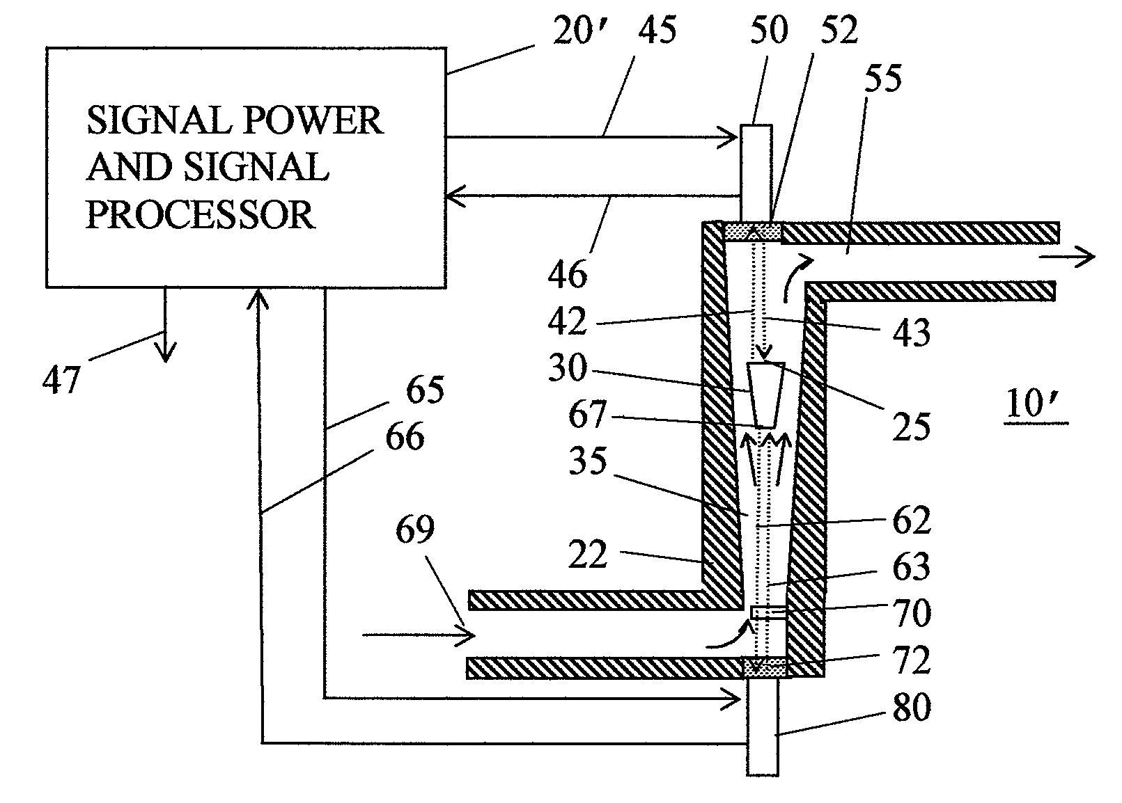 Variable area flow rate meter using optical sensing of float position in the duct